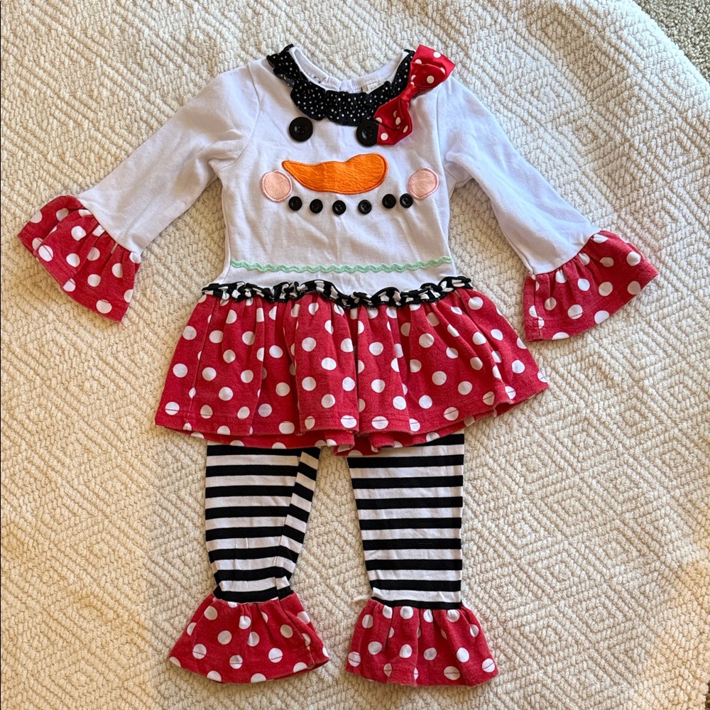 Baby Girl Boutique Snowman Set